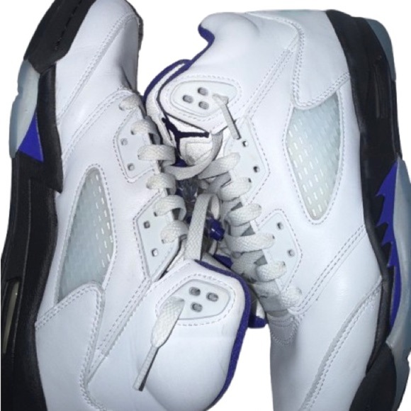 Jordan White and Purple Retro 5s - Picture 3 of 6